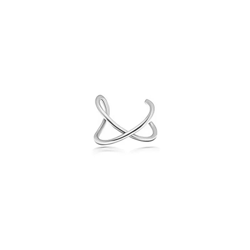 Trusta 100% 925 Sterling Silver Contracted Twist Ear Cuff Clip On Earrings For Women Girl Without Piercing Earings Jewelry DA457