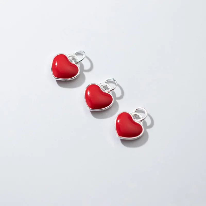 Colour Glaze Romantic Heart Charm Pendant DIY Accessories DZ11