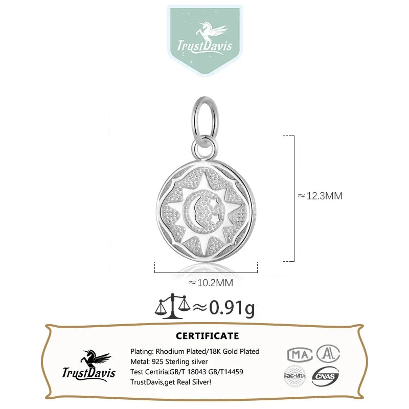 Sun Round Charm Pendant DIY Necklace Bracelet Accessories DZ653