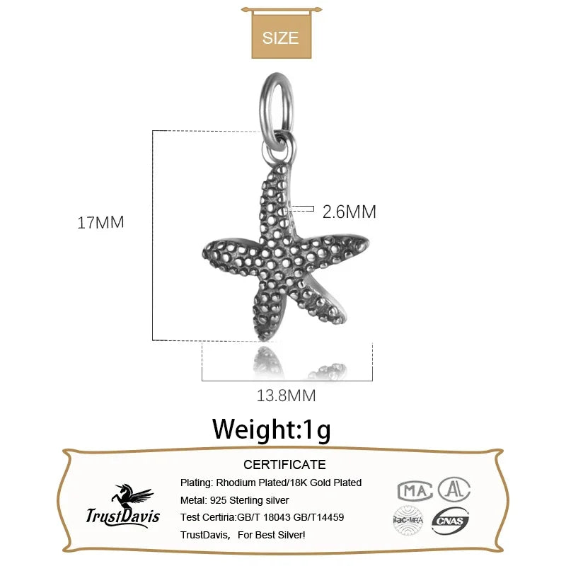 Starfish Charm Pendant DIY Accessories Jewelry DZ274