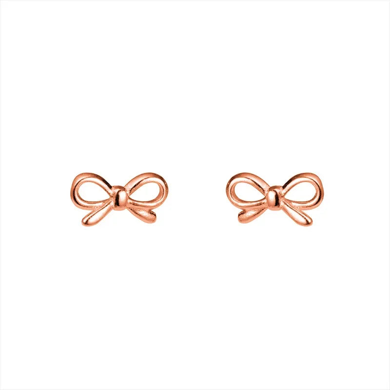 TrustDavis Real 925 Sterling Silver Fashion Sweet Hollow Bowknot Threaded Earrings for Women Minimalist Jewelry DA3237