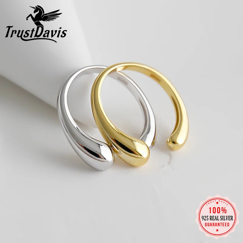 Irregular water drop Open Finger Ring DA143