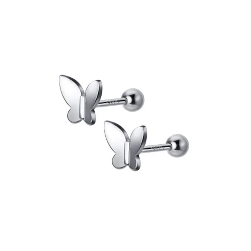 Butterfly Screw Stud Earrings DB317