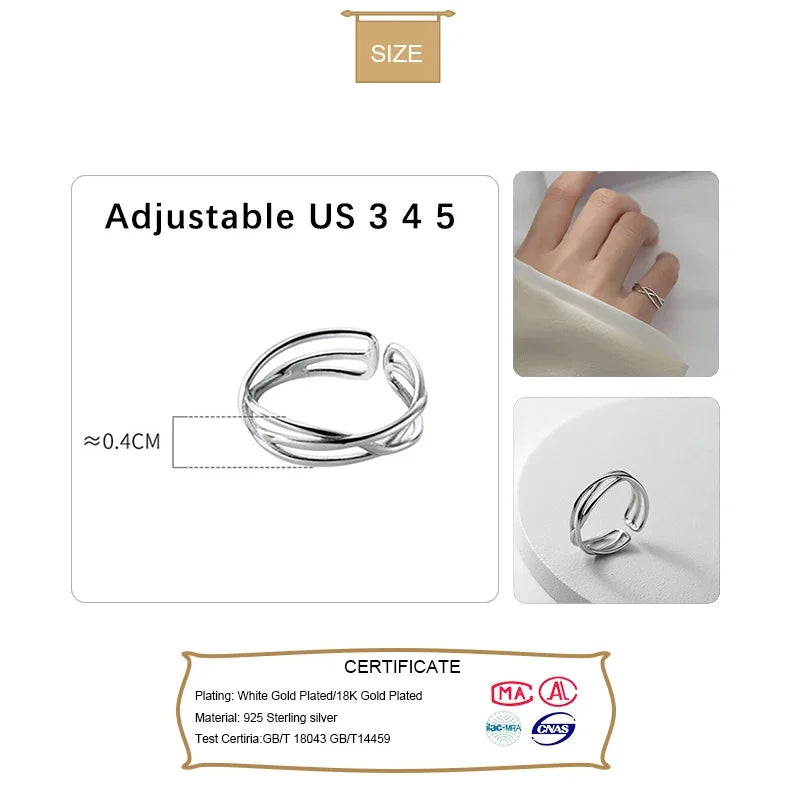 TrustDavis Real 925 Sterling Silver Fashion Sweet Hollow Cross Opening Tail Ring For Women Wedding Party Fine S925 Jewelry DB070