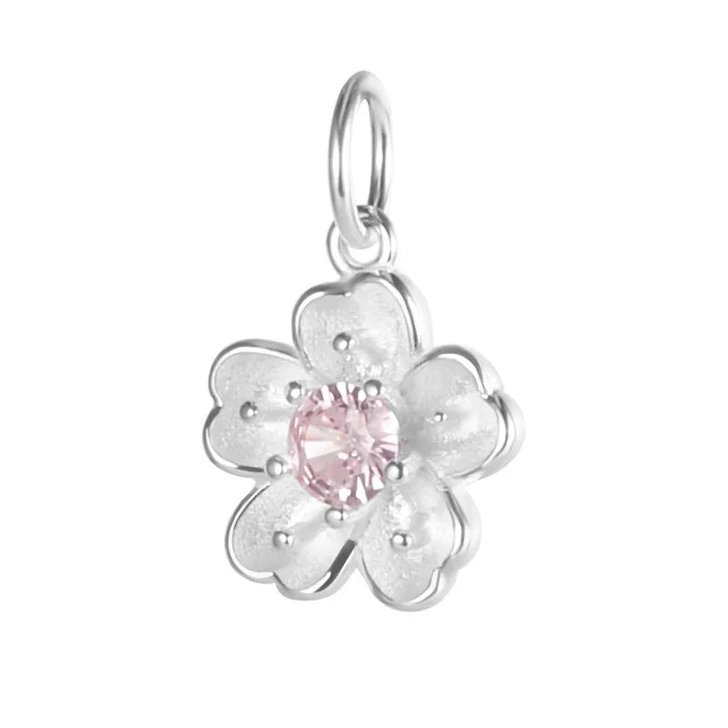 Flower Pink Charm Pendant Handmade DIY Accessories HY050