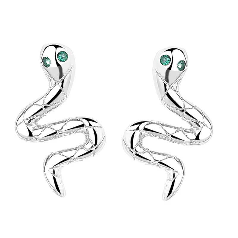 TrustDavis Real 925 Sterling Silver Women's Stud Earring Fashion Snake Spiral Earrings for Women Girls Jewelry Gifts DS4246