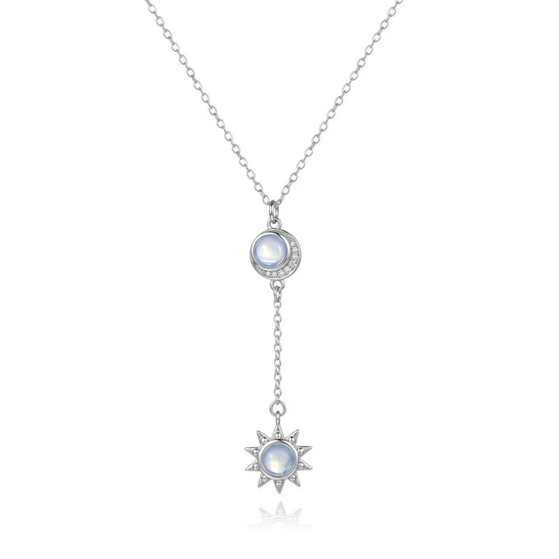 Sun Moon Star Moonstone Necklace DS4919