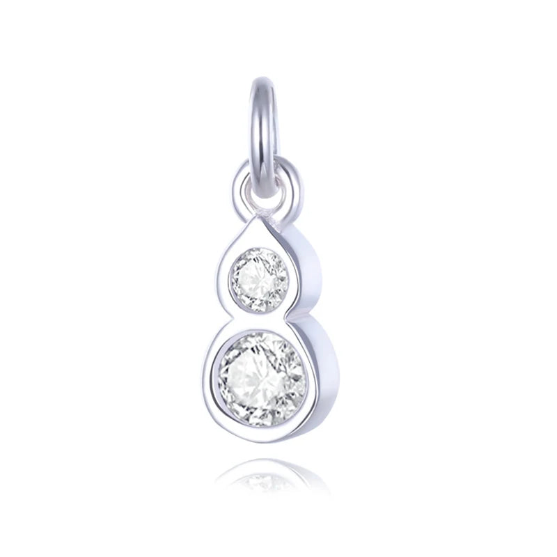 Round Shiny CZ Charms Pendant DIY Accessories HY942