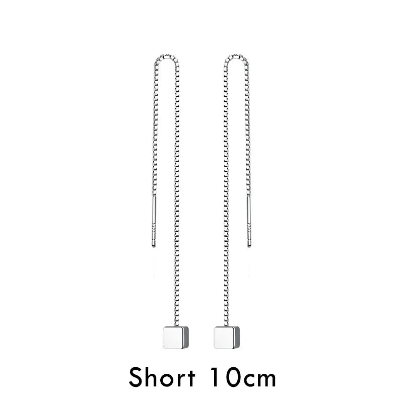 Square Box Chain Line Earrings DE0552