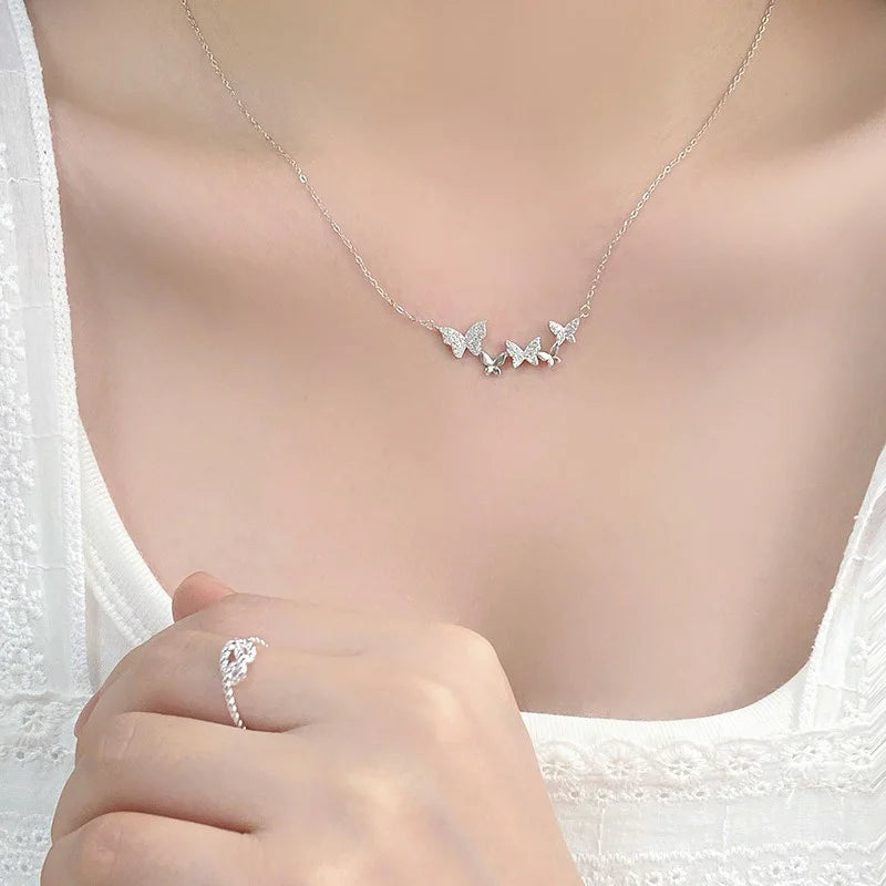 Butterfly Zircon Necklace for Women Girls Gift Jewelry DS4238