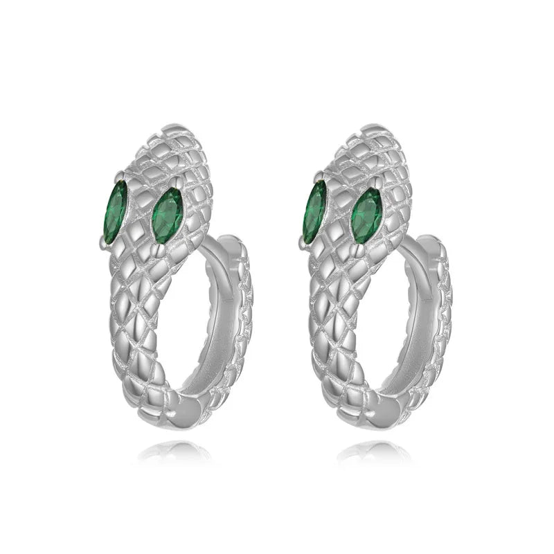 TrustDavis Girls 925 Sterling Silver Snake Design Hoop Earrings for Women Lady Wedding Party Fine S925 Jewelry DS4315