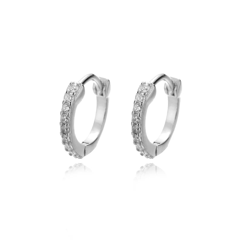TrustDavis Real 925 Sterling Silve Hoop Square Cat's Paw Heart CZ Pendant Hoop Earrings For Daughter Girls Women Jewelry DG0190
