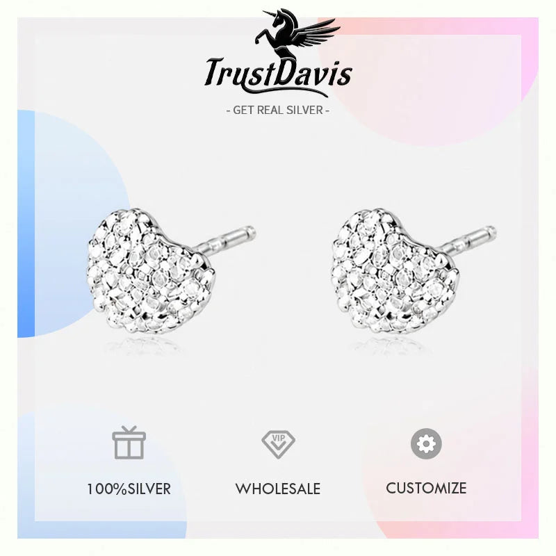 Heart-shaped Zircon Earrings DS4901