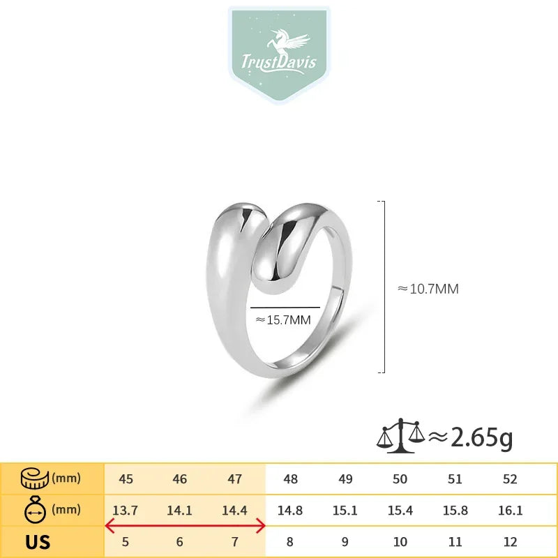 Simple Water Drop Cocktail Opening Ring DS3939