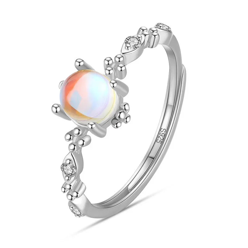 TrustDavis Real 925 Sterling Silver Sweet Synthesis Coloured Glaze Opening Rings For Women Wedding Party Gift Jewelry DG0144