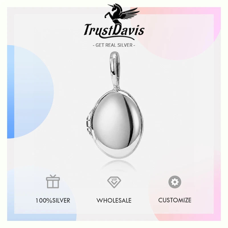 Oval-shaped Photo Locket Pendant DS4928