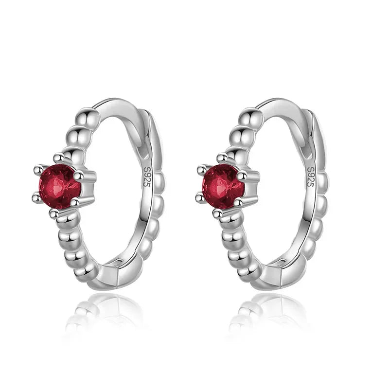 Trustdavis Real 925 Sterling Silver Fashion Colorful Zircon Charming Small Earrings For Women Rock Unisex Party Jewelry DA2645