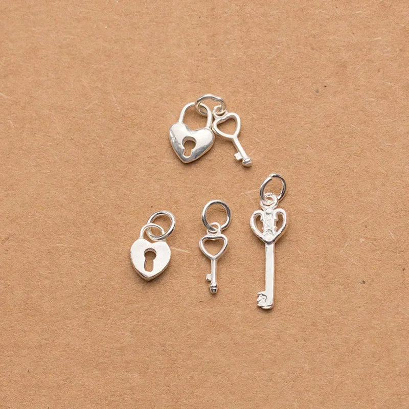 Heart Key Charm Pendant Handmade DIY Accessories DZ132