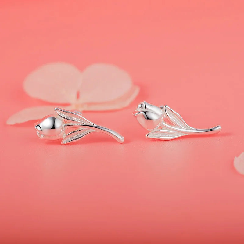 Tulip Flower Screw Stud Earrings DS4390