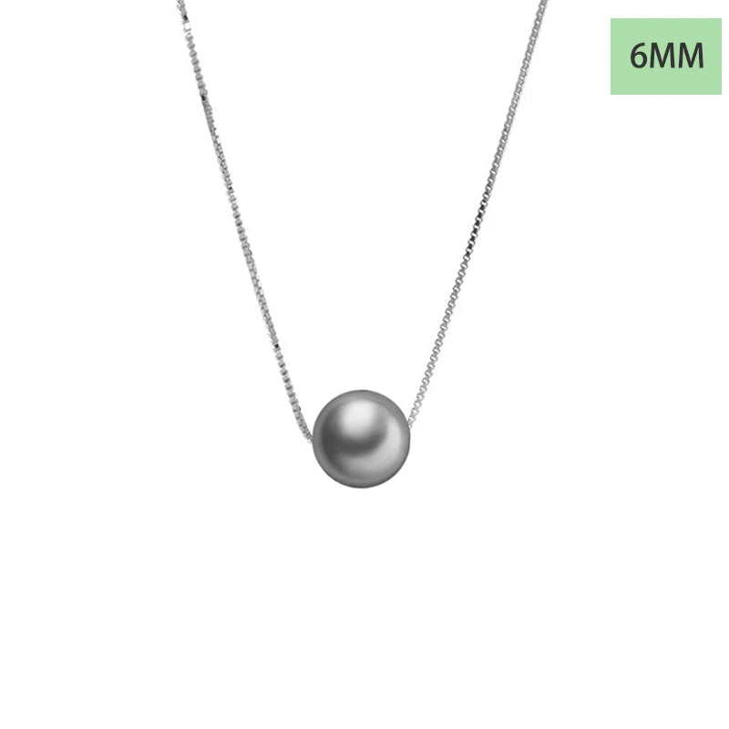 TrustDavis 925 Solid Sterling Silver Elegant Synthetic Pearl Pendant Necklace Women Girls Birthday Gift Fine S925 Jewelry DS4439