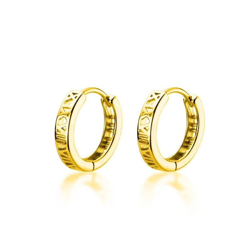 Hoop Earring Roman Numerals Ear Cuff Clip DA022