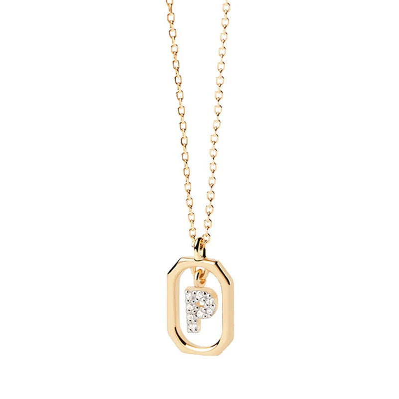 Square Hollow 26 Letter Necklace DS4772