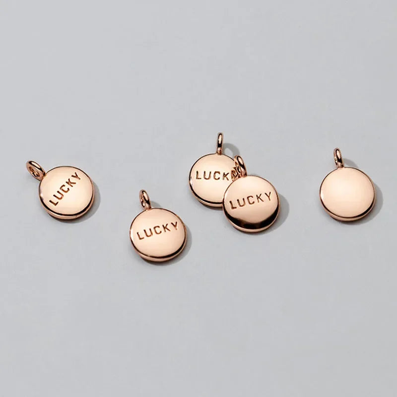 Round Letter Lucky Charm Pendant DIY Accessories DZ299