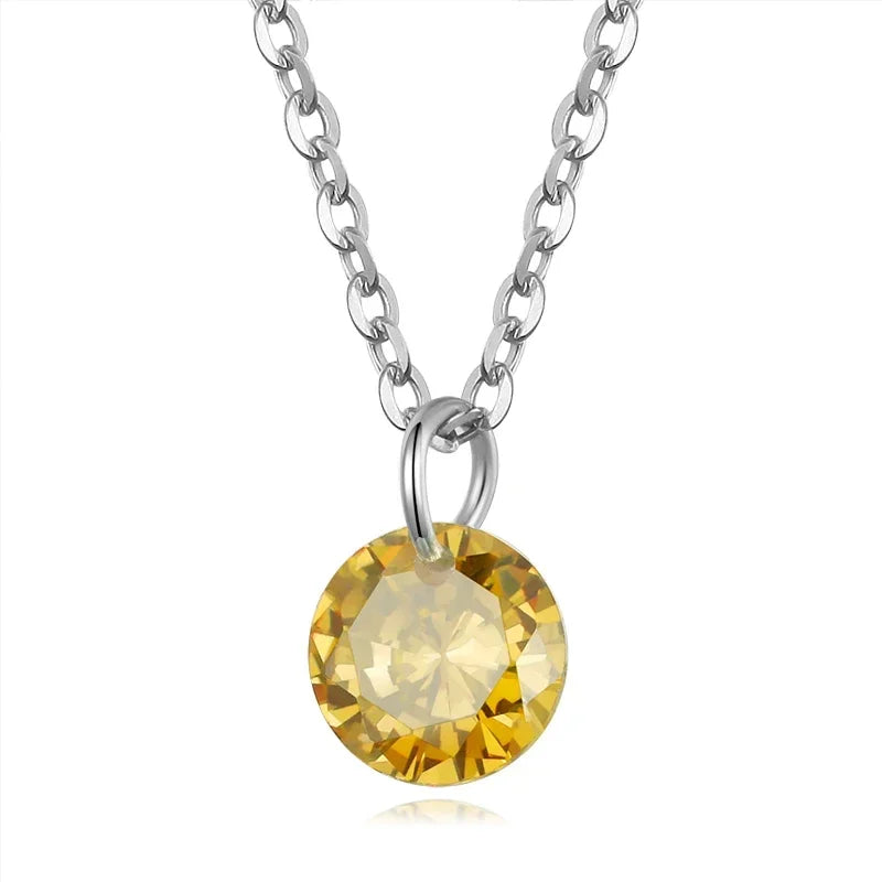 Trustdavis 100% 925 Sterling Silver Dazzling Cubic Zircon Round Circle CZ Pendant Necklace For Women Silver 925 Jewelry DS842