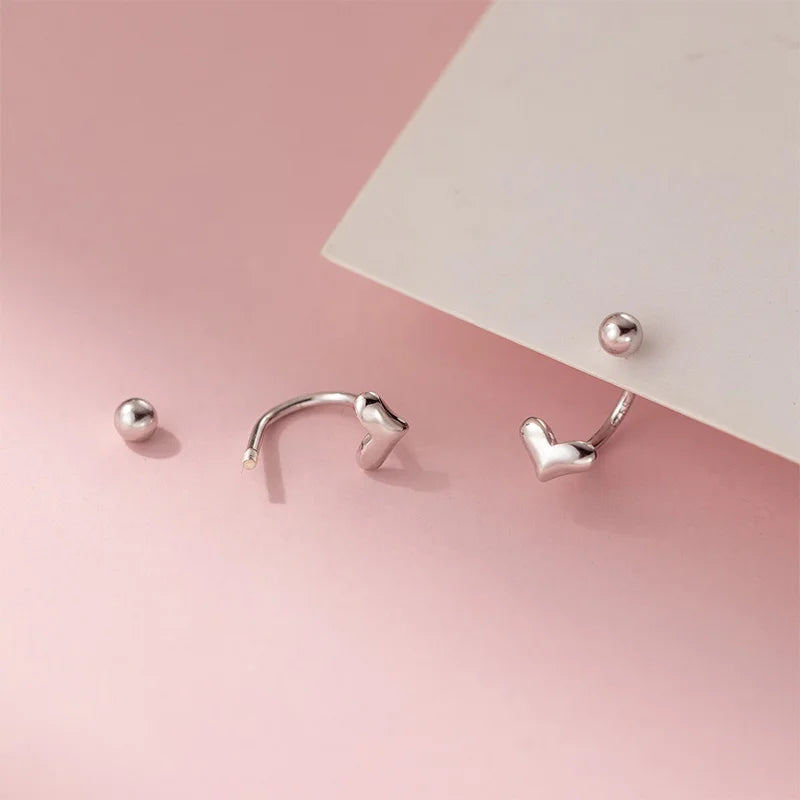 Heart-shaped Screw Earrings DS4807