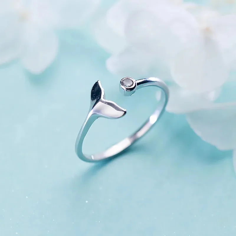 Sweet Mermaid Tail Shiny Opening Ring DS556