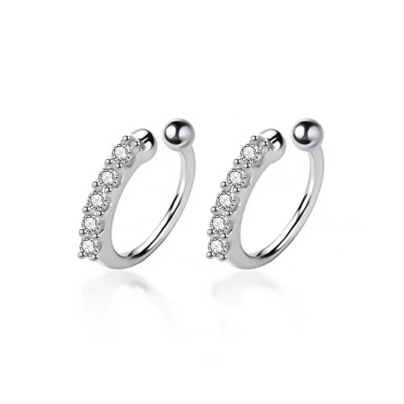Shining CZ Ear Cuff Clip on Earrings DA372