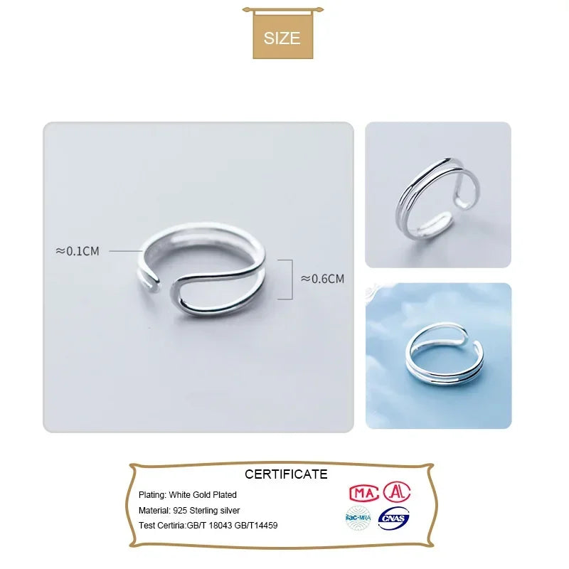 Fashion Double Layer Irregular Adjustable Tail Ring For Women Party Ring Jewelry DA1088