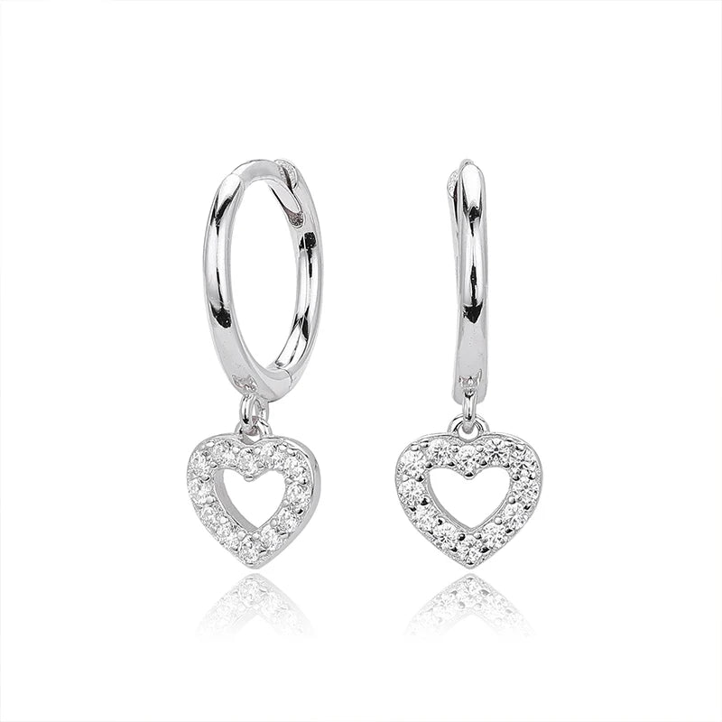 Heart-shaped Zircon Drop Earrings for Women Gift Jewelry DS4230