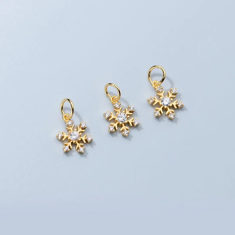 Snowflake CZ Charm Pendant DIY Accessories DZ73