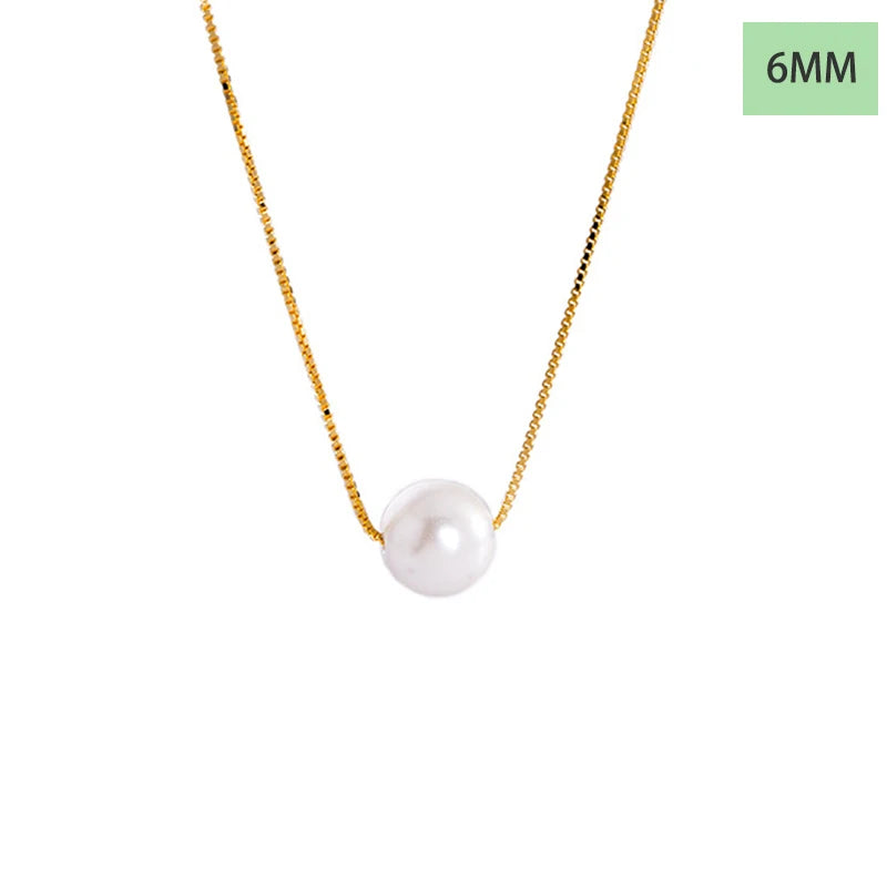 TrustDavis 925 Solid Sterling Silver Elegant Synthetic Pearl Pendant Necklace Women Girls Birthday Gift Fine S925 Jewelry DS4439