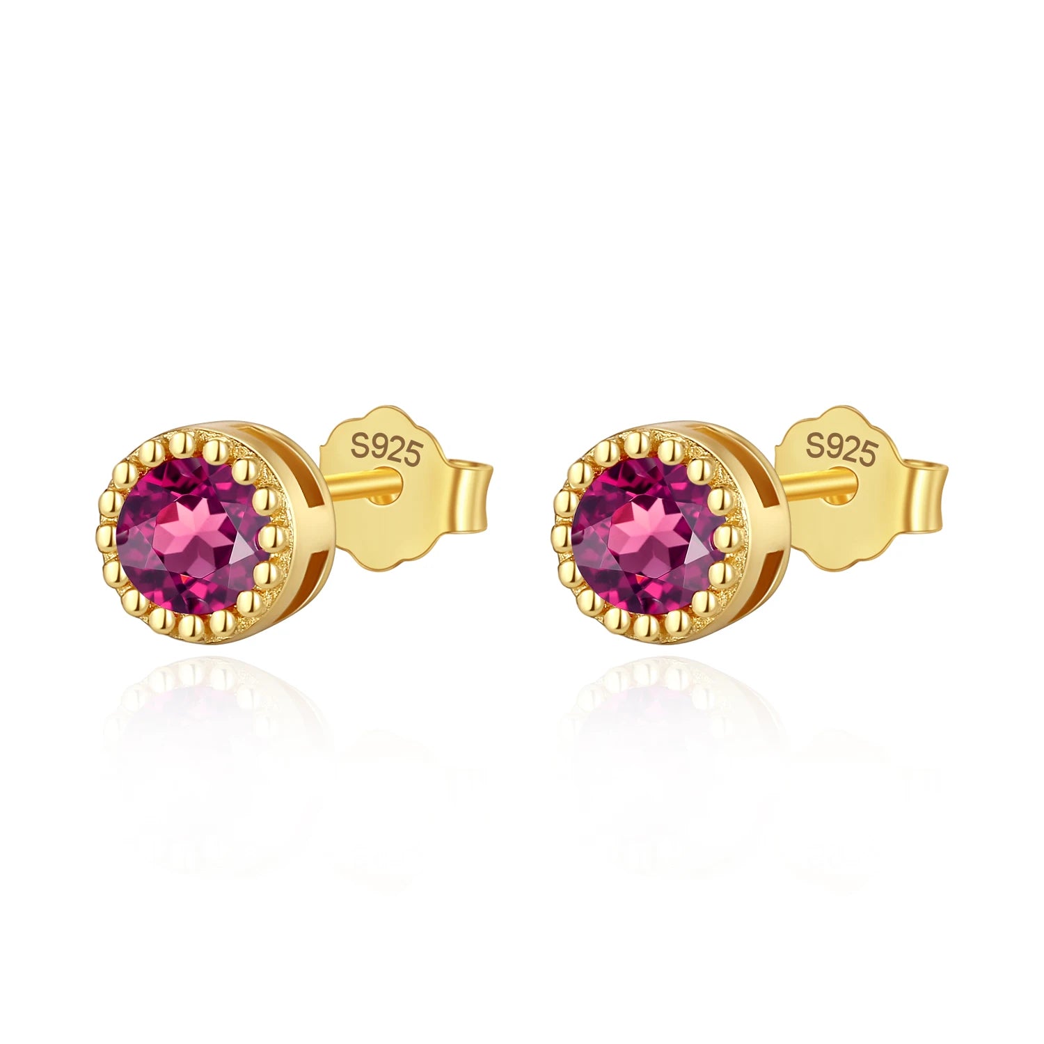 Colour CZ Triangle Round Charm Stud Earrings DA2701