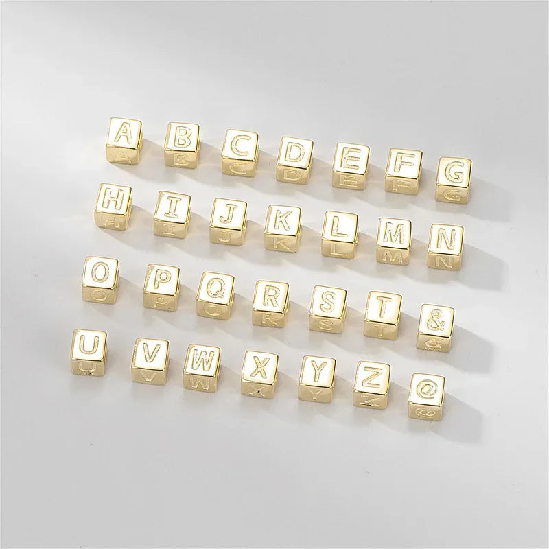 TrustDavis Real 925 Sterling Silver Sweet Square 26 Letter Pendant DIY Accessories For Women Wedding Fine S25 Jewelry DA2070