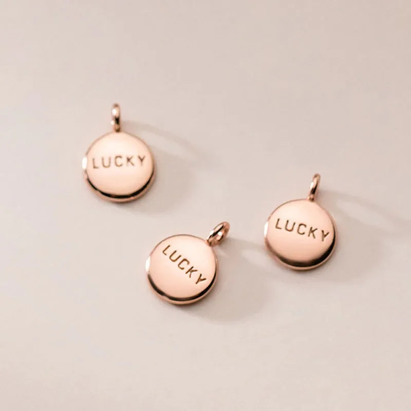 Round Letter Lucky Charm Pendant DIY Accessories DZ299