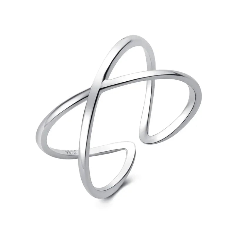 TrustDavis Real 925 Sterling Silver Fashion Sweet 3D Cross Opening Ring For Women Wedding Birthday Fine S925 Ring Jewelry DS954