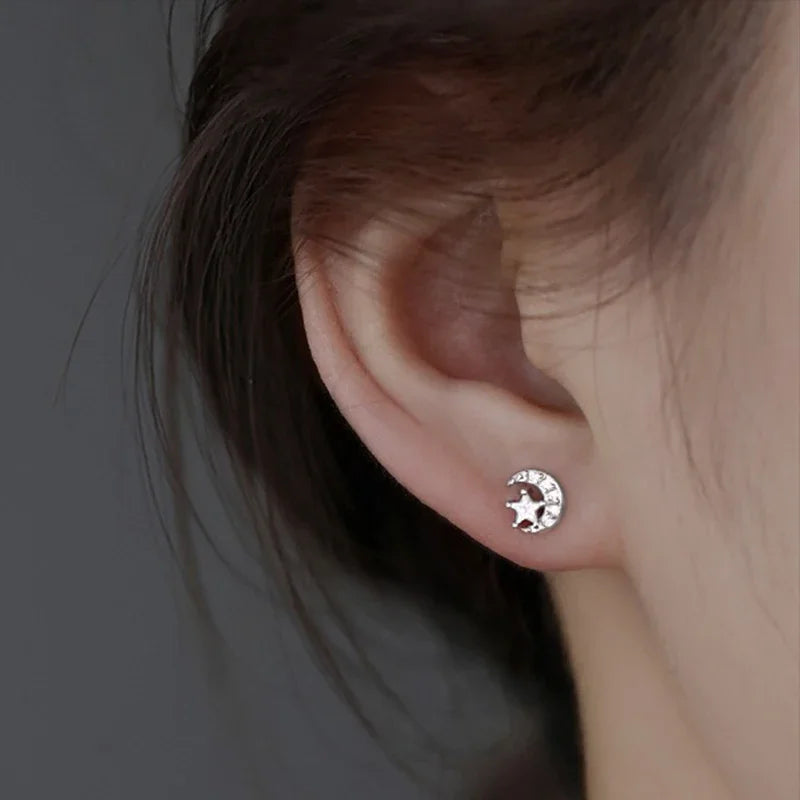 Star Moon Zircon Stud Earrings DA3220