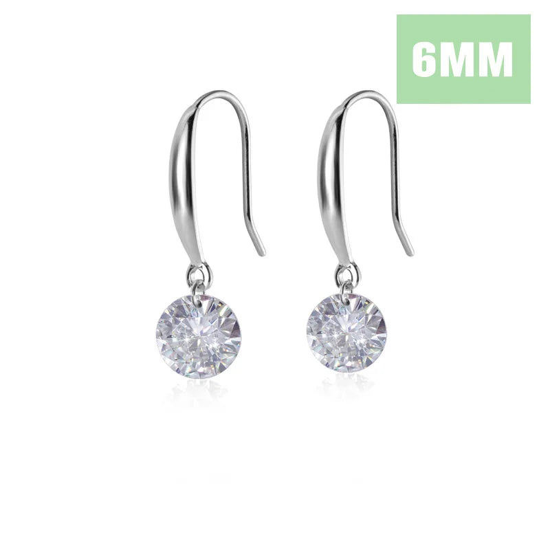 Trustdavis Genuine 925 Sterling Silver Lovely Dazzling CZ Dangle Earrings For Women Fashion Silver 925 Jewelry Wedding Gift DT59