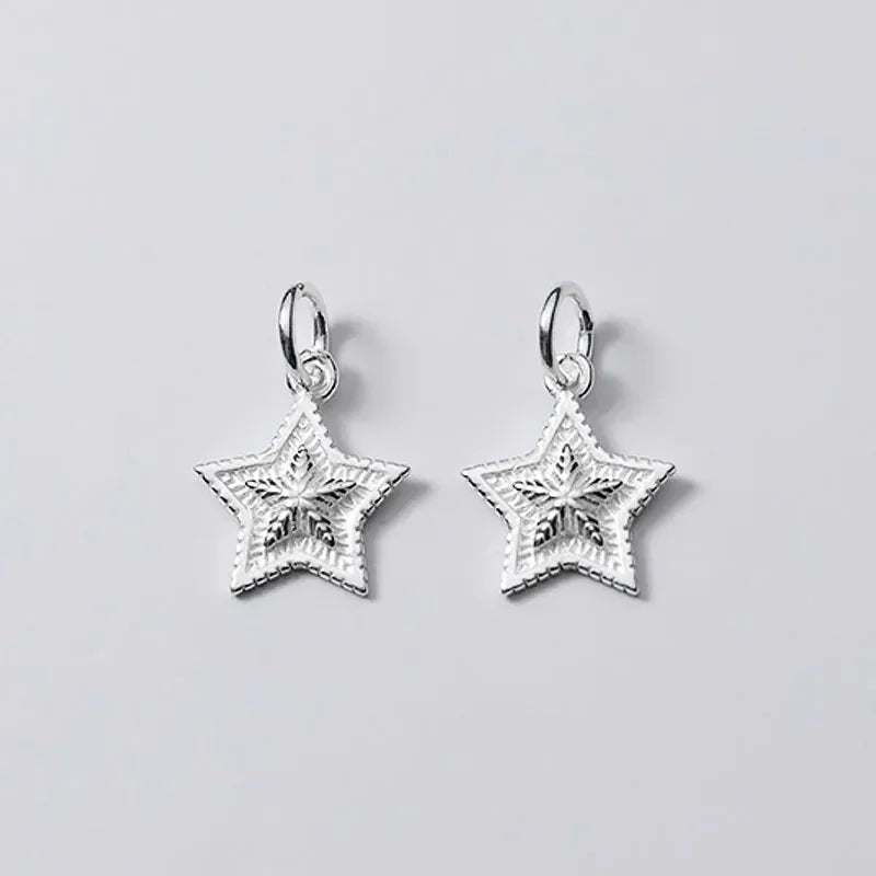 Trustdavis Real 925 Sterling Silver Fashion Sweet Cool Star Charm Pendant Handmade DIY Accessories Jewelry Wholesale DZ272