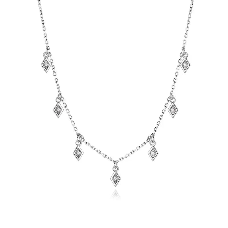 Dazzling CZ Cross Heart Star Pendant Short Necklace DS2485