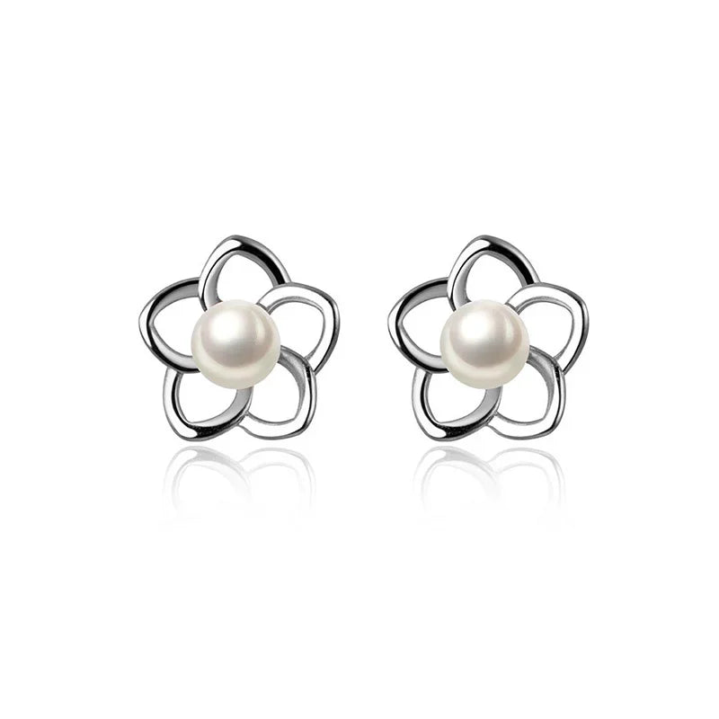 Flower Synthesis Pearl Stud Earrings DA2919