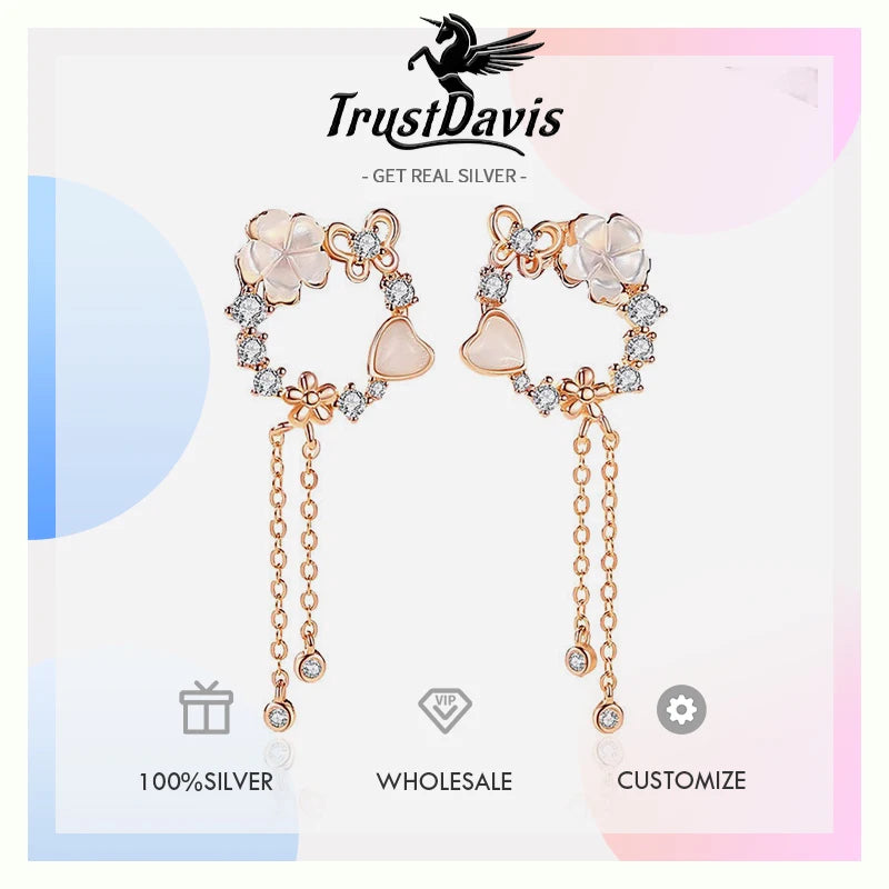Flower Butterfly Heart Earrings Necklace Set DS4277