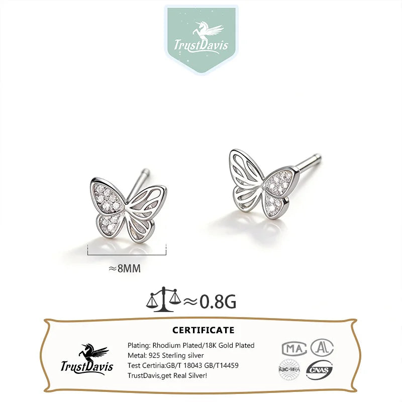 Irregular Butterfly Silver Earrings DS4873