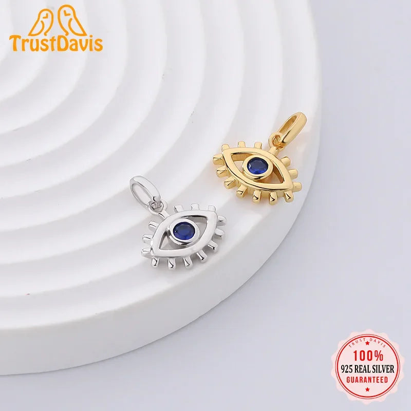 Vintage Eye Zircon Charm Pendant for Women DIY Accessories Jewelry DZ982