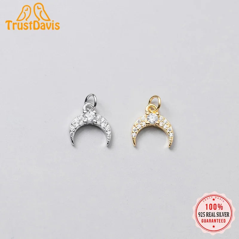 Moon CZ Cute Charm Pendant DIY Accessories DZ44