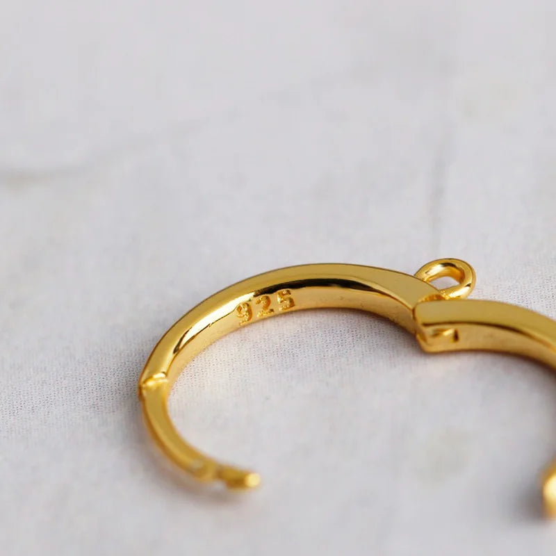 TrustDavis Real 925 Sterling Silver Fashion Vintage Closed Circular Earrings Handmade DIY Accessories Wholesale DZ1702