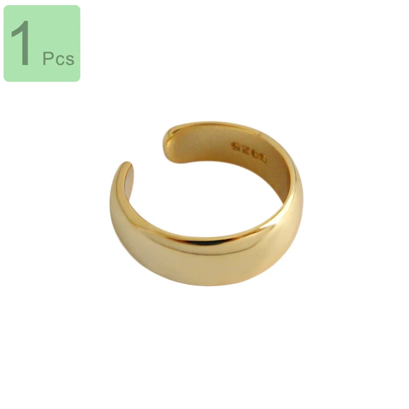 TrustDavis 1Pcs Real 925 Sterling Silver INS Smooth Surface Ear Cuff Clip on Earrings For Women Wedding Party Fine Jewelry DA149